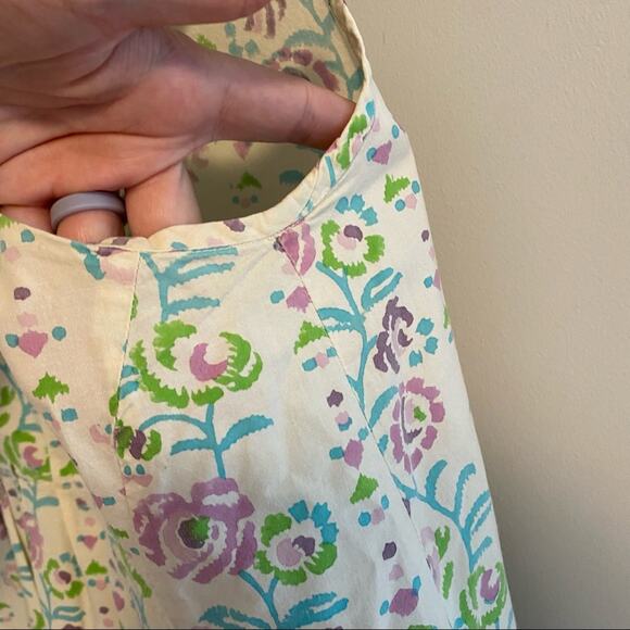 Matta Cotton White Purple Blue Floral MIDI Dress Small - Picture 16 of 16